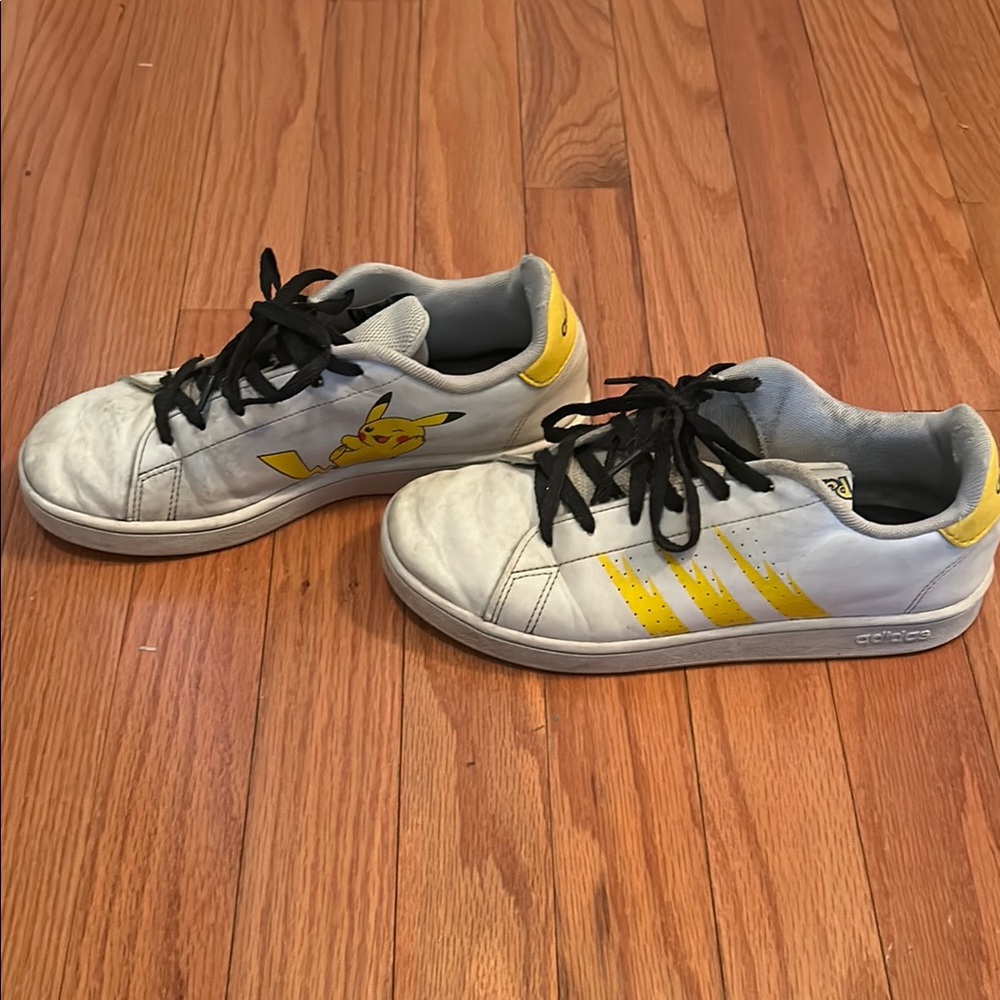 Adidas Kids Shoes - White and Yellow pokemon sneakers size 4